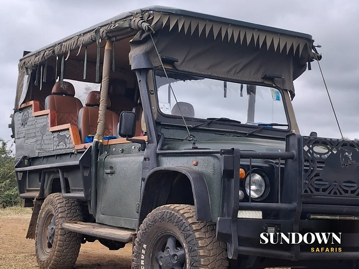 Our open safari Land Rover ready for a game drive in Kenya